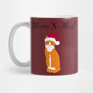 meowy X-mas santa hat - orange tabby Mug